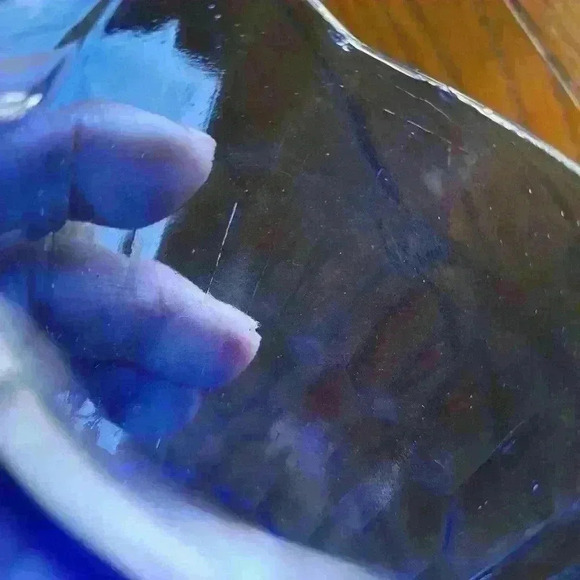 Shirley Temple 1930s Depression Blue Glass Pitcher 2pc - Picture 6 of 13